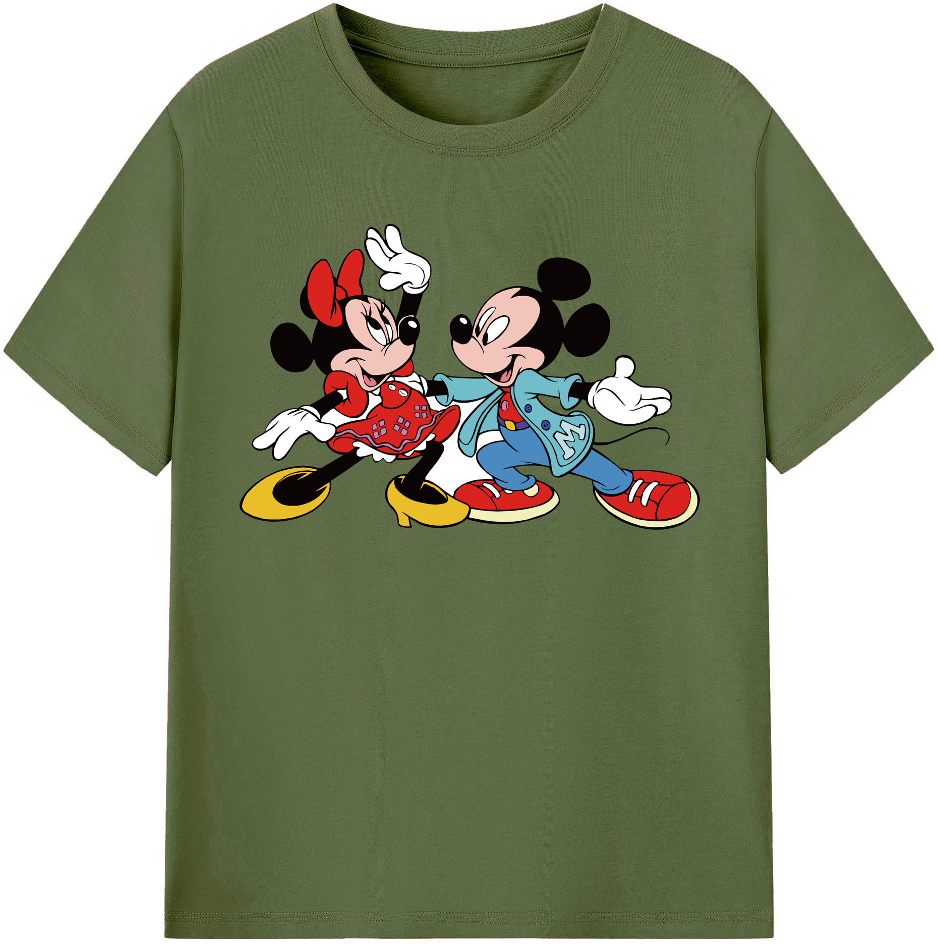 （画像用） ミッキーマウス Mickey Mouse 綿100％半袖Tシャツ（フロントプリント）